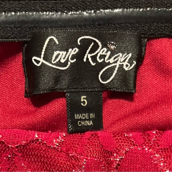 Love Reign Red Floral Lace Strapless Mini Dress Juniors size 5 - Picture 3 of 4